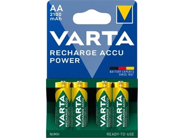 Een Varta oplaadbare batterij Accu Power AA, blister van 4 stuks koop je bij Muys Kantoor & Kado