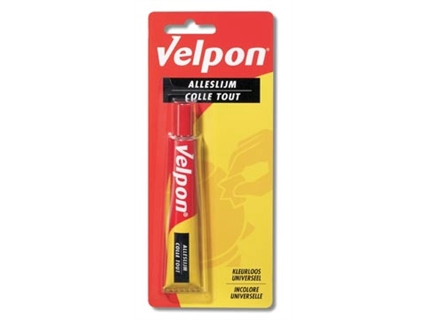 Een Velpon alleslijm tube van 25 ml, op blister koop je bij Muys Kantoor & Kado