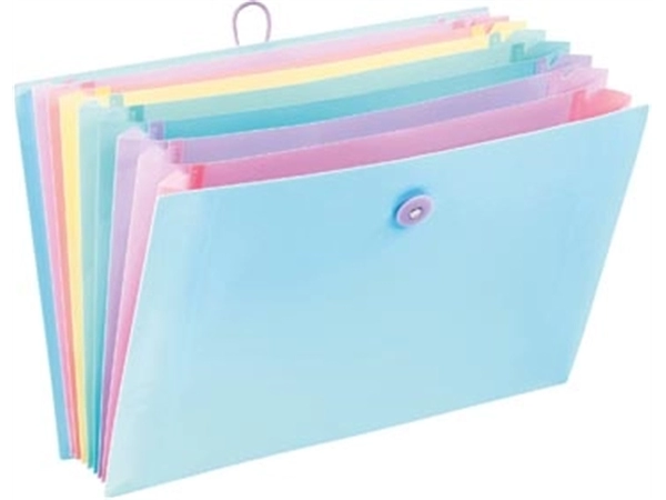 Een Viquel Rainbow Pastel voorordner, liggend model met 8 vakken koop je bij Muys Kantoor & Kado