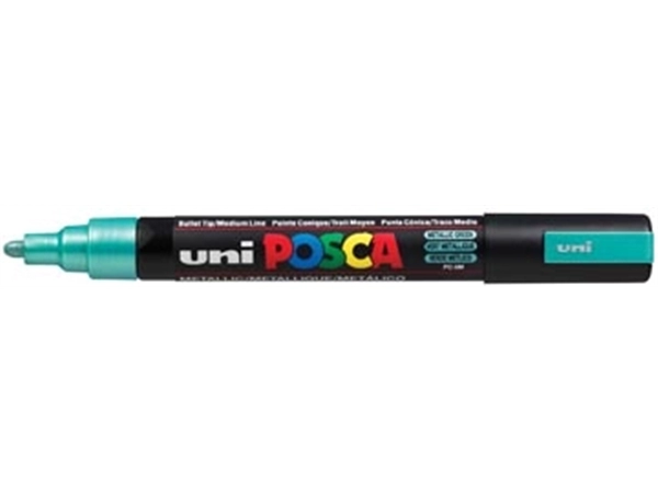 Een uni-ball Paint Marker op waterbasis Posca PC-5M groen metaal koop je bij Muys Kantoor & Kado