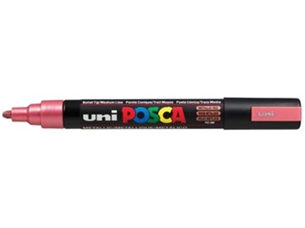 Een uni-ball Paint Marker op waterbasis Posca PC-5M rood metaal koop je bij Muys Kantoor & Kado