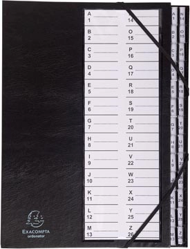 Een Exacompta sorteermap Ordonator met harde kaft, bedrukte alfabetische ruiters, 26 vakken, zwart koop je bij Muys Kantoor & Kado