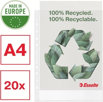 Een Esselte geperforeerde showtas, 100 % gerecycleerd, ft A4, 70 micron, doos van 20 stuks koop je bij Muys Kantoor & Kado