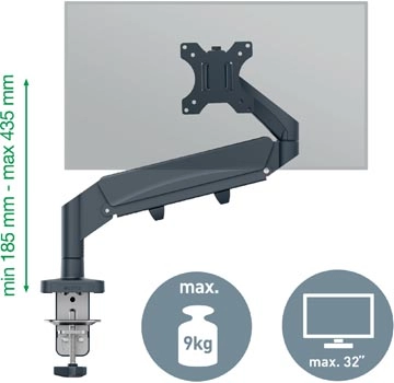 Een Leitz Ergo ruimtebesparende monitorarm, enkel, grijs koop je bij Muys Kantoor & Kado