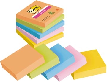 Een Post-it Super Sticky notes Boost, 90 vel, ft 76 x 76 mm, geassorteerde kleuren, pak van 5 blokken koop je bij Muys Kantoor & Kado