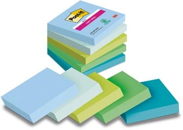 Een Post-it Super Sticky notes Oasis, 90 vel, ft 76 x 76 mm, geassorteerde kleuren, pak van 5 blokken koop je bij Muys Kantoor & Kado