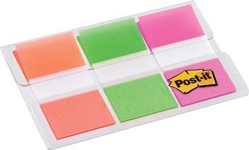 Een Post-it Index standaard, ft 25,4 x 43,2 mm, blister met 3 kleuren, 20 tabs per kleur koop je bij Muys Kantoor & Kado