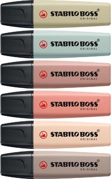 Een STABILO BOSS ORIGINAL NatureCOLORS markeerstift, etui van 6 stuks, assorti koop je bij Muys Kantoor & Kado