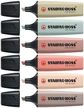 Een STABILO BOSS ORIGINAL NatureCOLORS markeerstift, etui van 6 stuks, assorti koop je bij Muys Kantoor & Kado