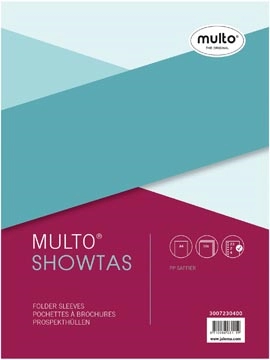 Een Multo geperforeerde showtas ft A4, 23-gaatsperforatie, 80 micron, gekorreld koop je bij Muys Kantoor & Kado