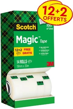 Een Scotch plakband Scotch Magic Tape, value pack 12 + 2 rollen gratis koop je bij Muys Kantoor & Kado