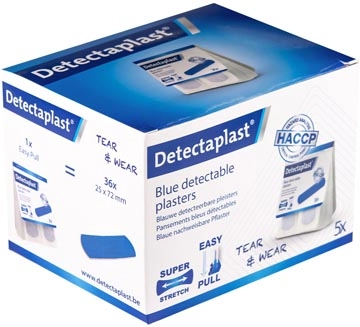 Een Detectaplast Tear & Wear Elastic Easy-Pull, ft 25 x 72 mm, 5 x 36 stuks koop je bij Muys Kantoor & Kado