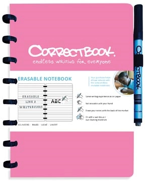 Een Correctbook A5 Original: uitwisbaar / herbruikbaar notitieboek, gelijnd, Blossom Pink (roze) koop je bij Muys Kantoor & Kado