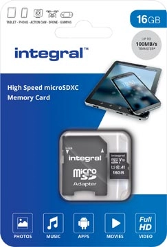 Een Integral microSDHC geheugenkaart, 16 GB koop je bij Muys Kantoor & Kado