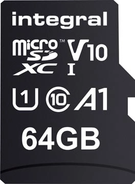 Een Integral microSDXC geheugenkaart, 64 GB koop je bij Muys Kantoor & Kado