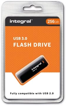 Een Integral USB stick 3.0 Black, 256 GB, zwart koop je bij Muys Kantoor & Kado