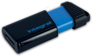 Een Integral Pulse USB 2.0 stick, 16 GB, zwart/blauw koop je bij Muys Kantoor & Kado