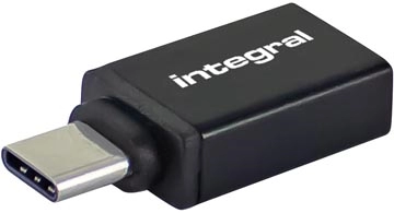 Een Integral adapter USB-A naar USB-C, pak van 2 stuks koop je bij Muys Kantoor & Kado