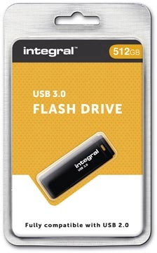 Een Integral USB stick 3.0 Black, 512 GB, zwart koop je bij Muys Kantoor & Kado