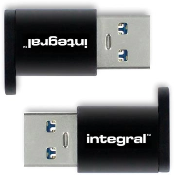 Een Integral adapter USB-C naar USB-A, pak van 2 stuks koop je bij Muys Kantoor & Kado