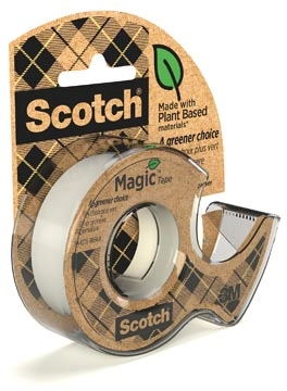 Een Plakband Magic Tape A greener choice ft 19 mm x 15 m, op dispenser van 100 % gerecycleerd plastic koop je bij Muys Kantoor & Kado