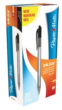 Een Paper Mate balpen InkJoy 100 RT zwart koop je bij Muys Kantoor & Kado