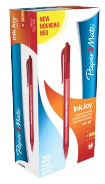 Een Paper Mate balpen InkJoy 100 RT rood koop je bij Muys Kantoor & Kado