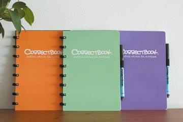 Een Correctbook A5 Original: uitwisbaar / herbruikbaar notitieboek, blanco, Peachy Orange (oranje) koop je bij Muys Kantoor & Kado