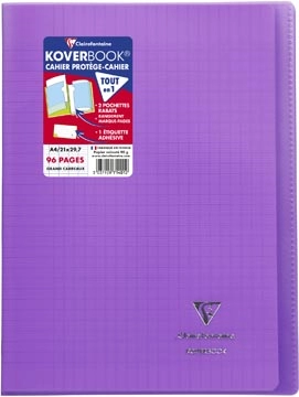 Een Clairefontaine schrift Koverbook voor ft A4, 96 bladzijden, kaft in PP, seyès, geassorteerde kleuren koop je bij Muys Kantoor & Kado