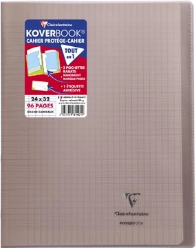 Een Clairefontaine schrift Koverbook voor ft A4+, 96 bladzijden, kaft in PP, seyès, transparant koop je bij Muys Kantoor & Kado