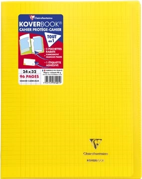 Een Clairefontaine schrift Koverbook voor ft A4+, 96 bladzijden, kaft in PP, seyès, transparant koop je bij Muys Kantoor & Kado