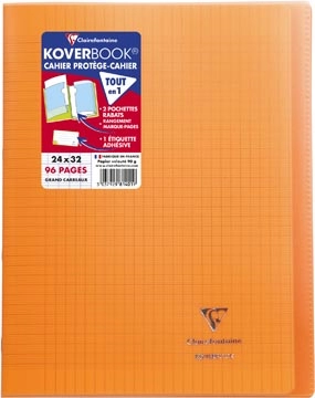 Een Clairefontaine schrift Koverbook voor ft A4+, 96 bladzijden, kaft in PP, seyès, transparant koop je bij Muys Kantoor & Kado