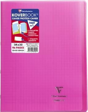 Een Clairefontaine schrift Koverbook voor ft A4+, 96 bladzijden, kaft in PP, seyès, transparant koop je bij Muys Kantoor & Kado