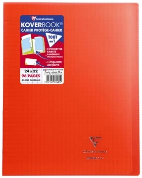 Een Clairefontaine schrift Koverbook voor ft A4+, 96 bladzijden, kaft in PP, seyès, transparant koop je bij Muys Kantoor & Kado