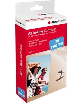 Een AgfaPhoto vulling voor fotoprinter Realipix Mini P, cartridge en 20 vel fotopapier koop je bij Muys Kantoor & Kado