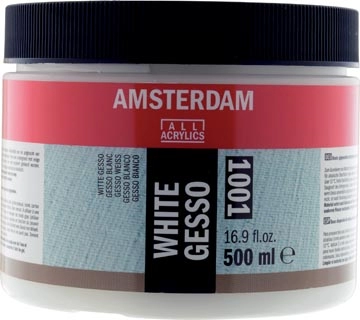 Een Amsterdam witte gesso, fles van 500 ml koop je bij Muys Kantoor & Kado