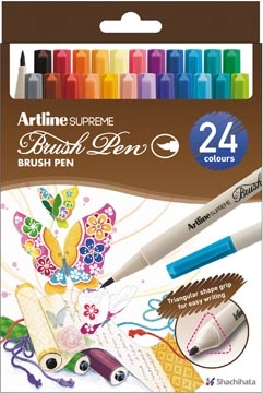 Een Artline Supreme brushpen, assorti, set van 24 stuks koop je bij Muys Kantoor & Kado