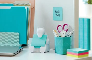 Een Post-it Super Sticky Z-notes dispenser, beer, voor ft 76 x 76 met 1 blok van 90 blaadjes blauw koop je bij Muys Kantoor & Kado