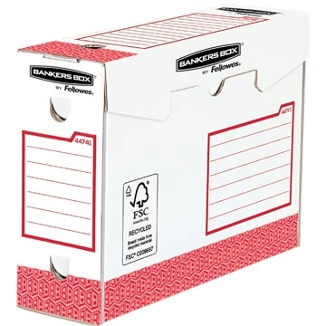 Een Bankers Box basic archiefdoos heavy duty, ft 9,5 x 24,5 x 33 cm, rood, pak van 20 stuks koop je bij Muys Kantoor & Kado