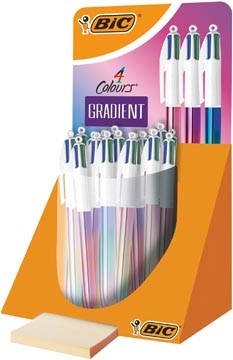 Een Bic Colours Gradient 4-kleurenbalpen, medium, klassieke inktkleuren, display van 30 stuks koop je bij Muys Kantoor & Kado