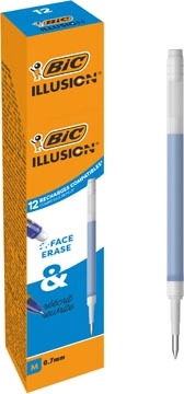 Een Bic vulling voor gelroller Gel-ocity illusion, doos van 12 stuks, blauw koop je bij Muys Kantoor & Kado