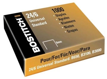 Een Bostitch nietjes 24-6-5MGAL (6 mm), koperkleurig, voor B440F, B660, B650, B3100, B202, B2500, B3000, B... koop je bij Muys Kantoor & Kado