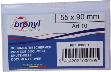 Een Bronyl U-mapje uit transparante PVC van 140 micron, ft kredietkaart koop je bij Muys Kantoor & Kado