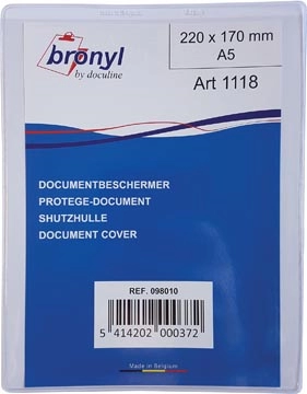 Een Bronyl U-mapje uit transparante PVC van 180 micron, ft A5 koop je bij Muys Kantoor & Kado