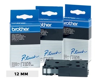 Een Brother TC tape voor P-Touch 12 mm, zwart op wit koop je bij Muys Kantoor & Kado