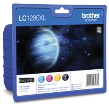 Een Brother inktcartridge, 1.200-2.400 pagina's, OEM LC-1280XLVALBPDR, 4 kleuren koop je bij Muys Kantoor & Kado