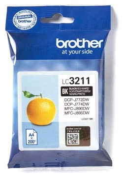 Een Brother inktcartridge, 200 pagina's, OEM LC-3211BK, zwart koop je bij Muys Kantoor & Kado