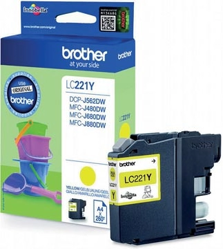 Een Brother inktcartridge, 260 pagina's, OEM LC-221YBP, geel koop je bij Muys Kantoor & Kado