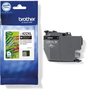 Een Brother inktcartridge, 3.000 pagina's, OEM LC-422XLBK, zwart koop je bij Muys Kantoor & Kado