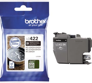 Een Brother inktcartridge, 550 pagina's, OEM LC-422BK, zwart koop je bij Muys Kantoor & Kado